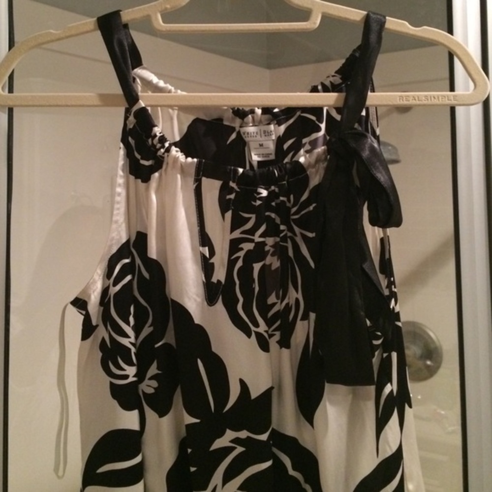 100% Silk White House Black Market Blouse - Picture 2 of 2